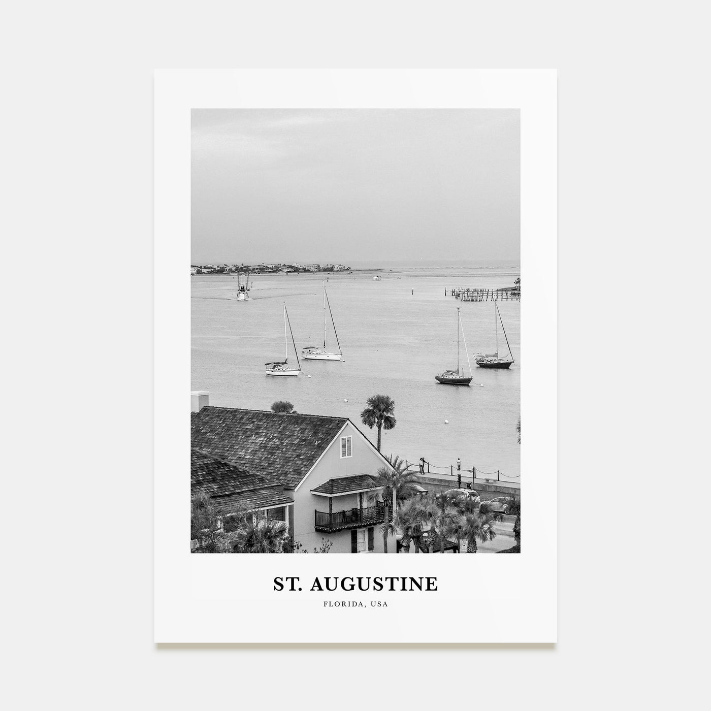 St. Augustine Portrait B&W No 1 Poster