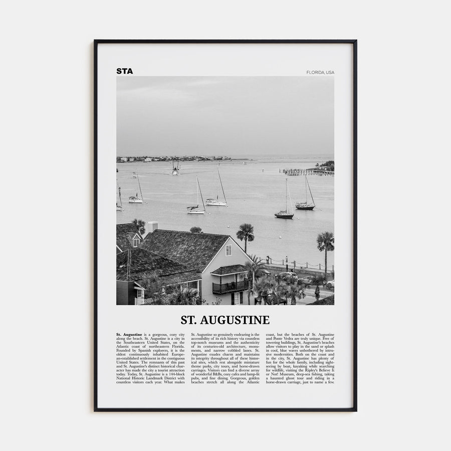 St. Augustine Travel B&W No 1 Poster