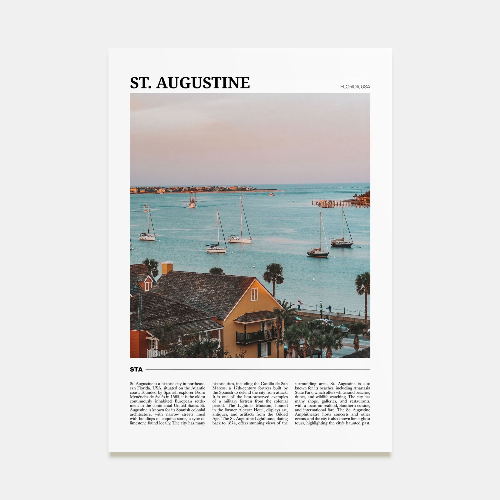 St. Augustine Travel Color Poster