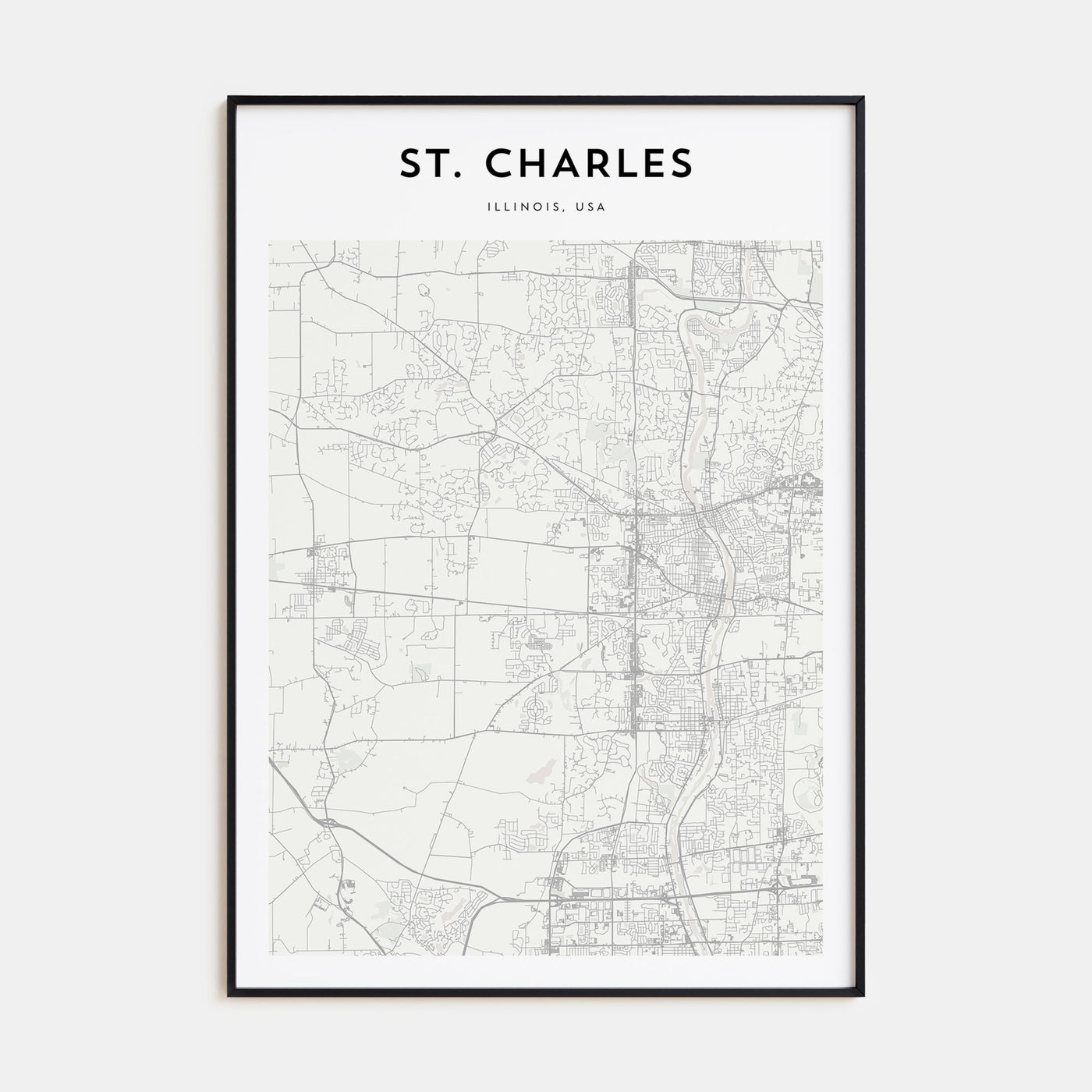 St. Charles, Illinois Map Portrait Poster