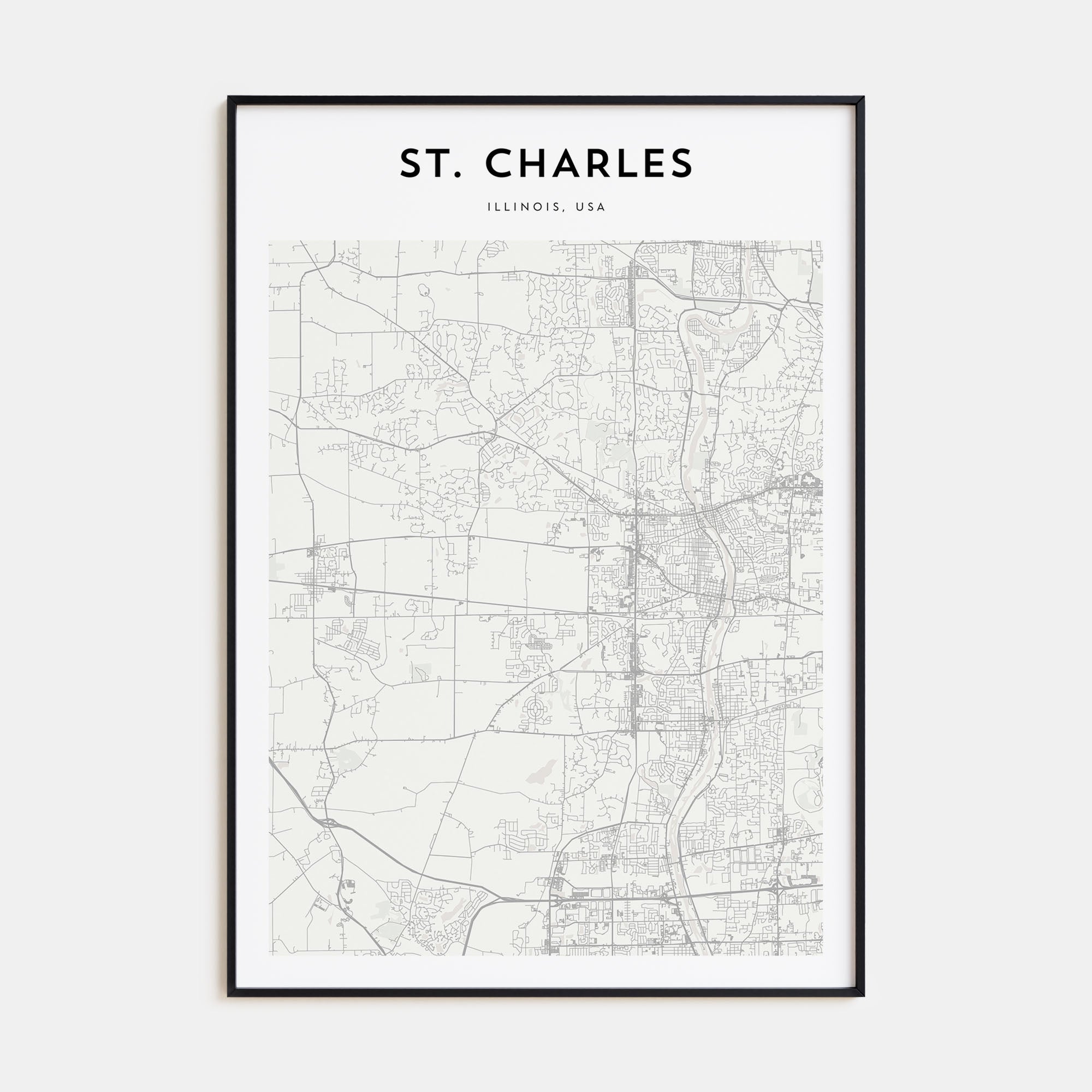 St. Charles, Illinois Map Portrait Poster