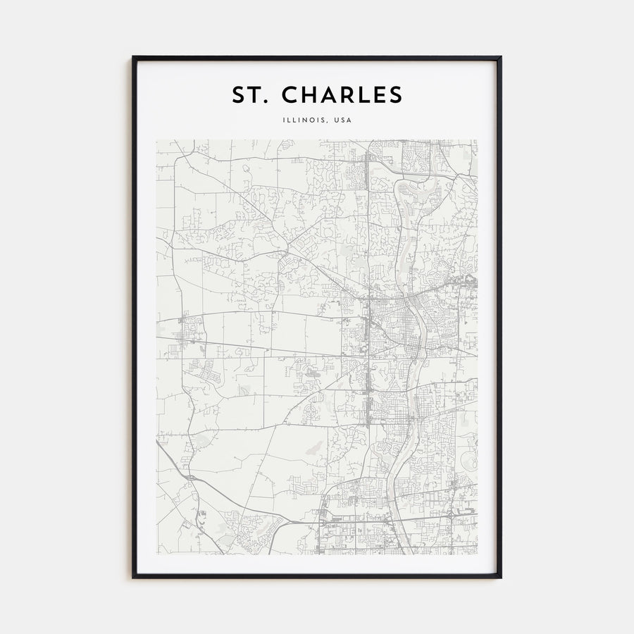 St. Charles, Illinois Map Portrait Poster