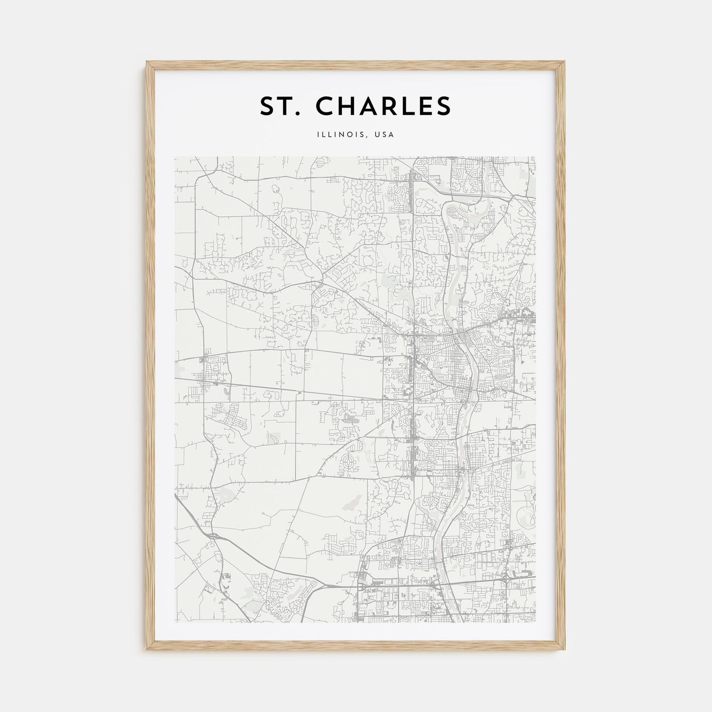 St. Charles, Illinois Map Portrait Poster