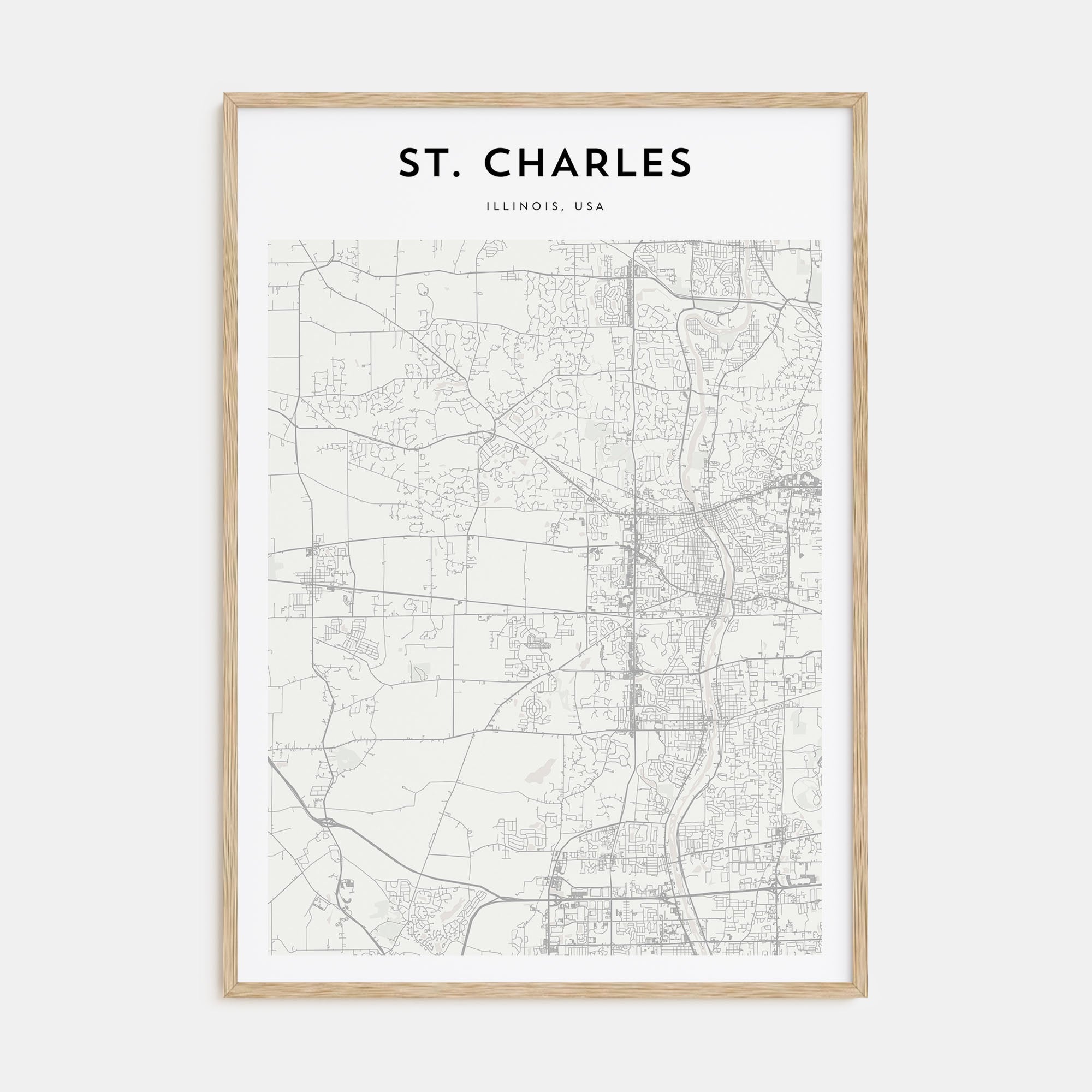 St. Charles, Illinois Map Portrait Poster
