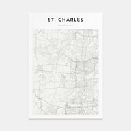 St. Charles, Illinois Map Portrait Poster