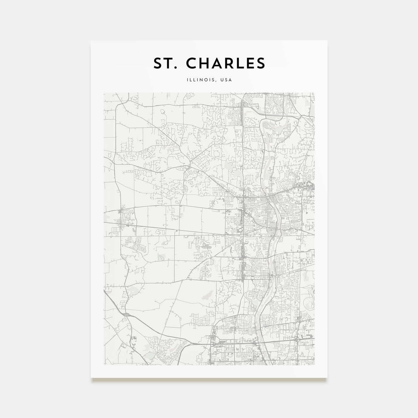 St. Charles, Illinois Map Portrait Poster
