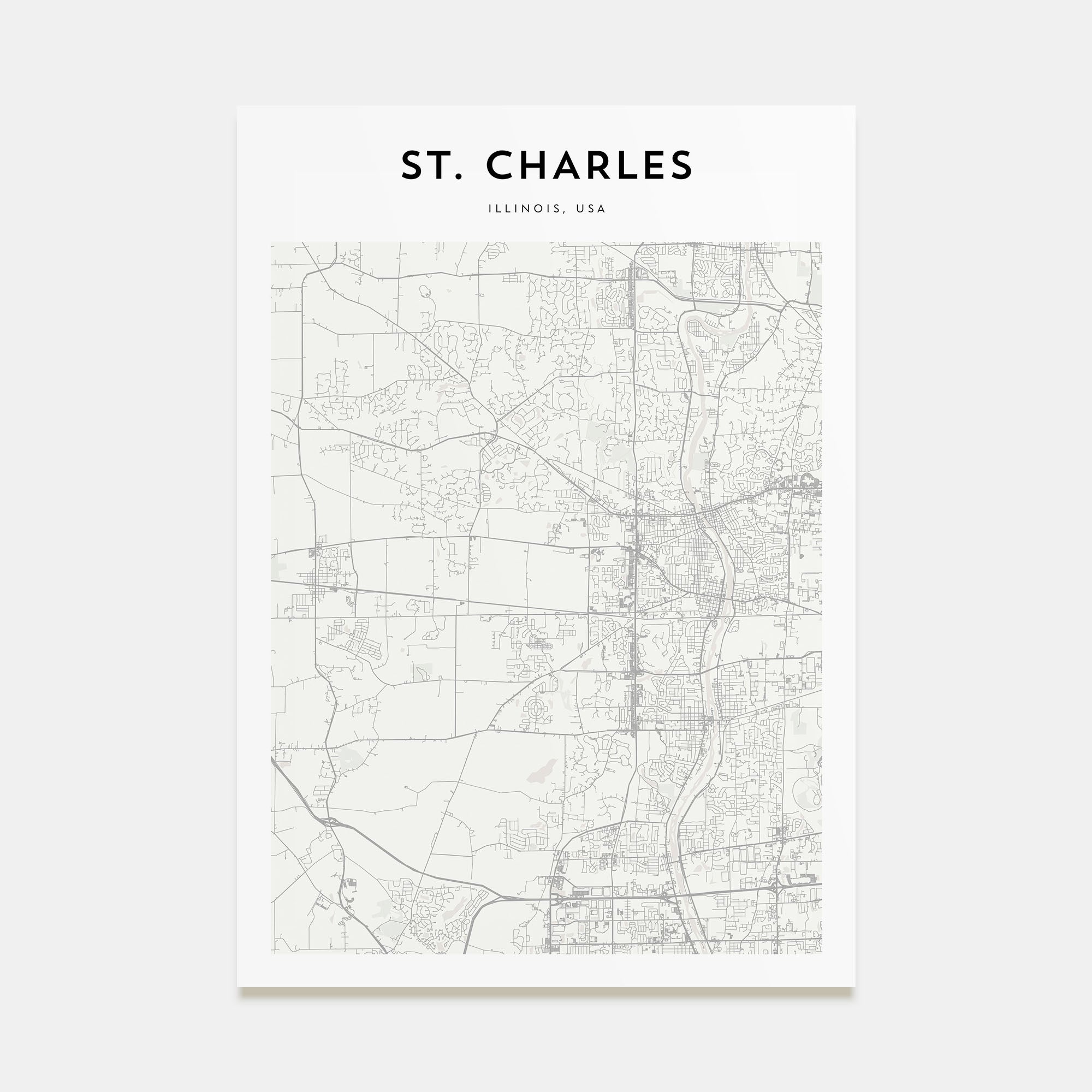 St. Charles, Illinois Map Portrait Poster