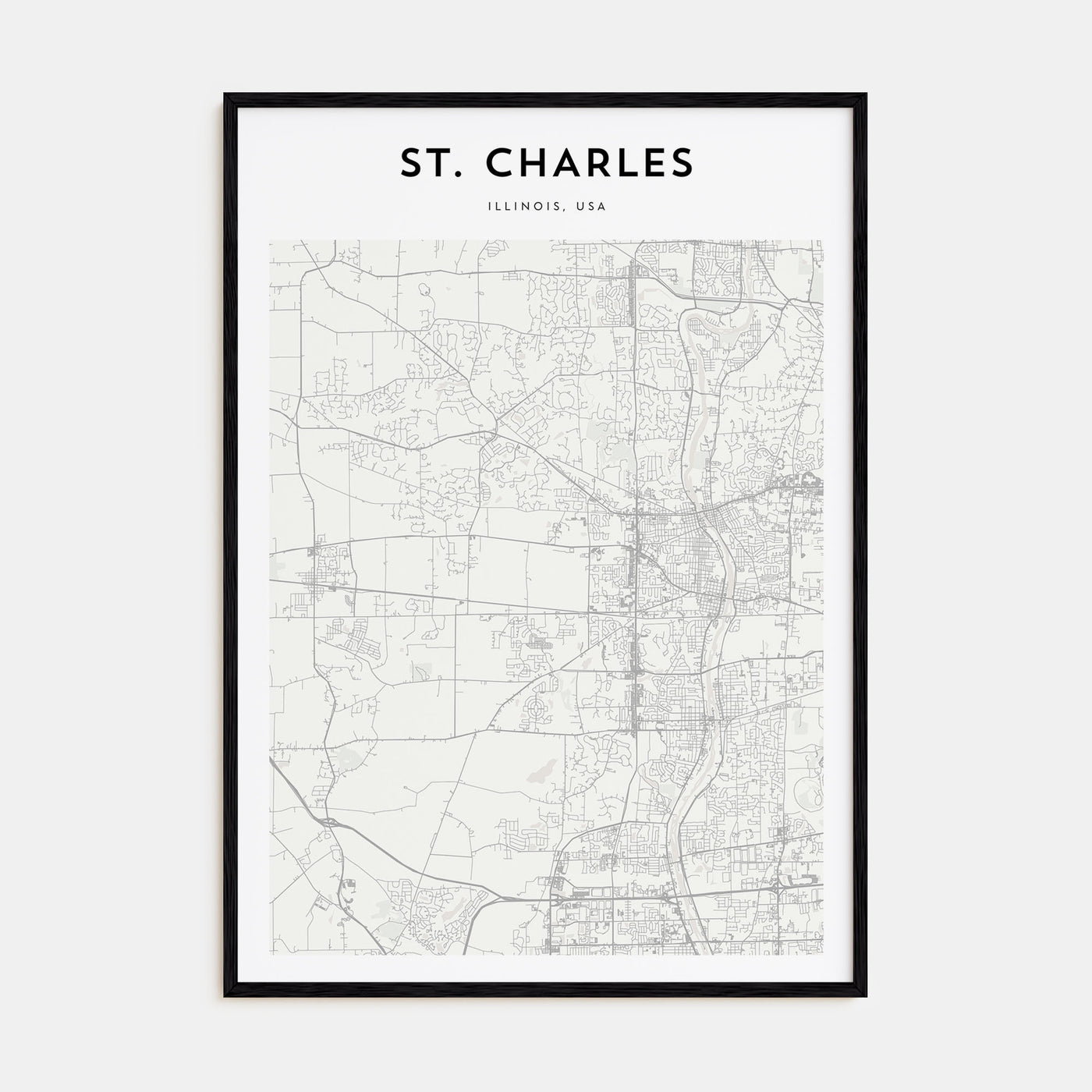 St. Charles, Illinois Map Portrait Poster