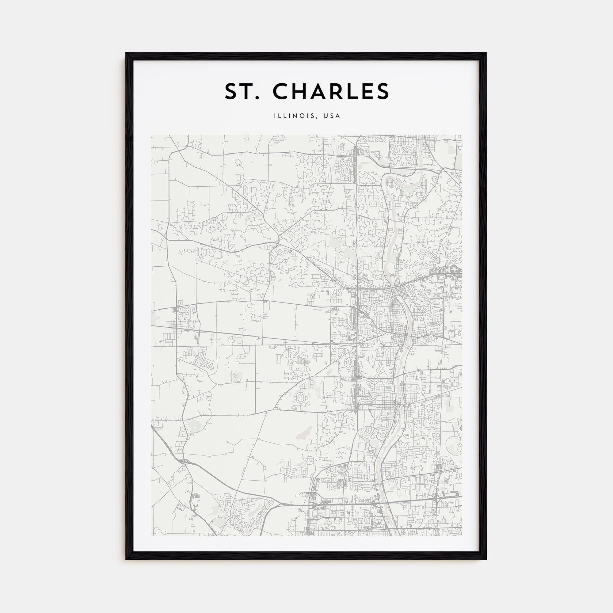 St. Charles, Illinois Map Portrait Poster