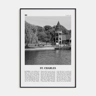 St. Charles, Illinois Travel B&W Poster