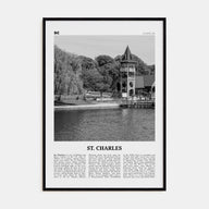 St. Charles, Illinois Travel B&W Poster