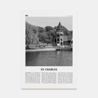 St. Charles, Illinois Travel B&W Poster