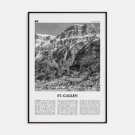 St. Gallen Travel B&W Poster
