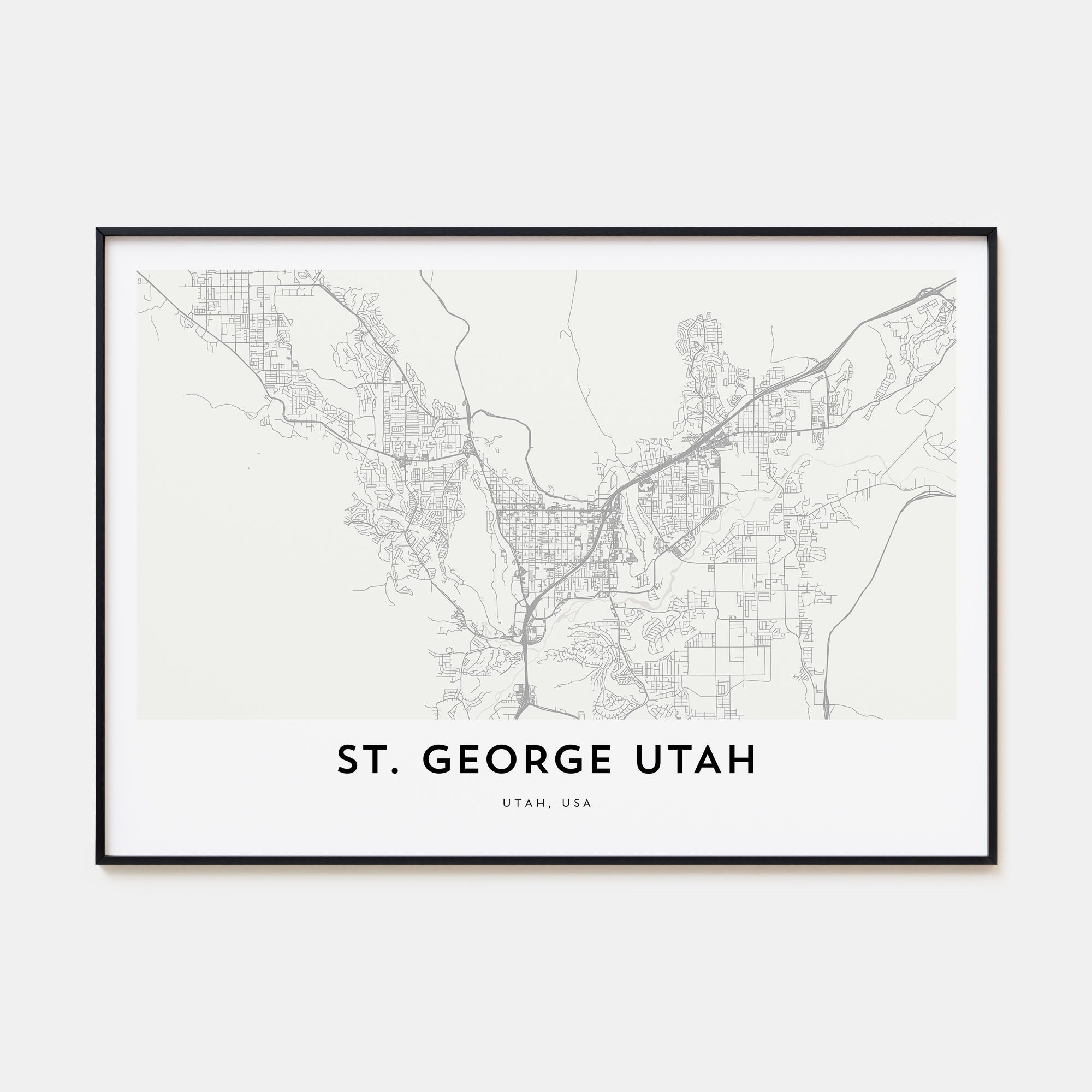 St. George Map Landscape Poster