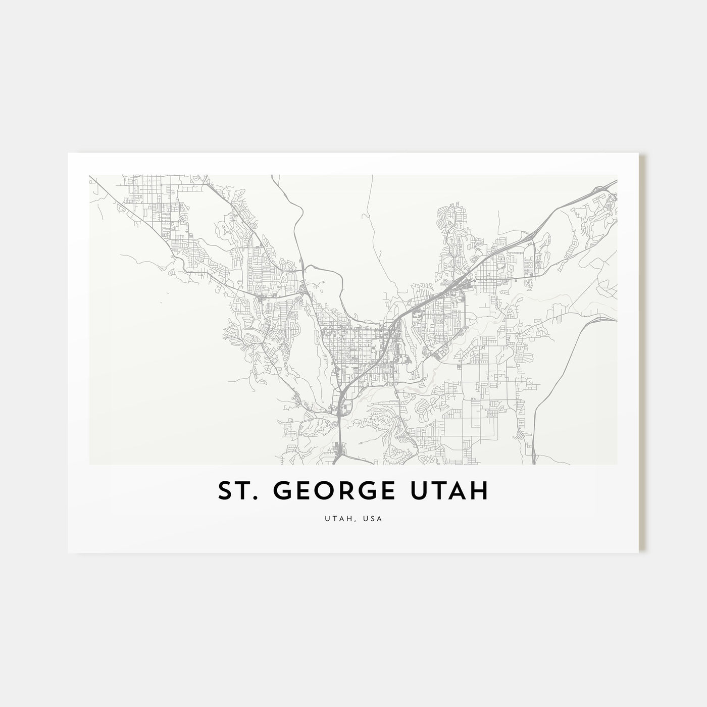 St. George Map Landscape Poster