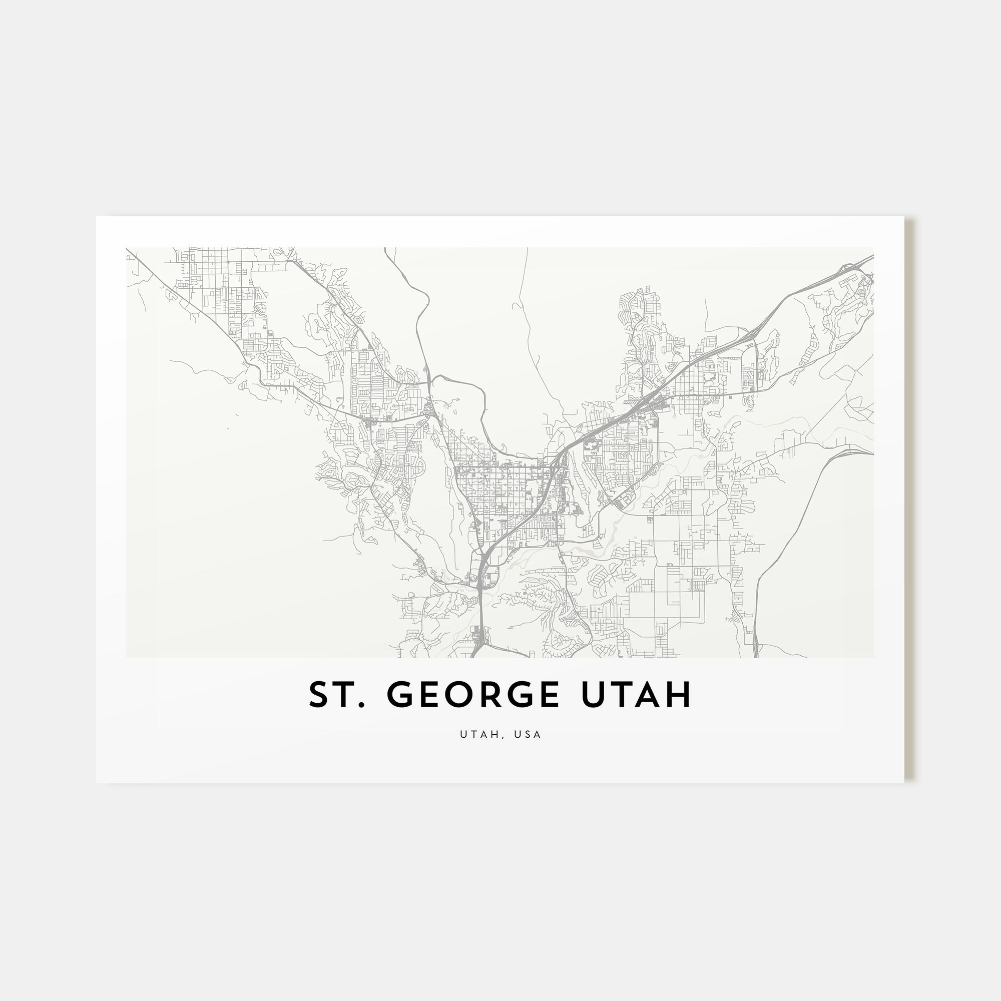 St. George Map Landscape Poster