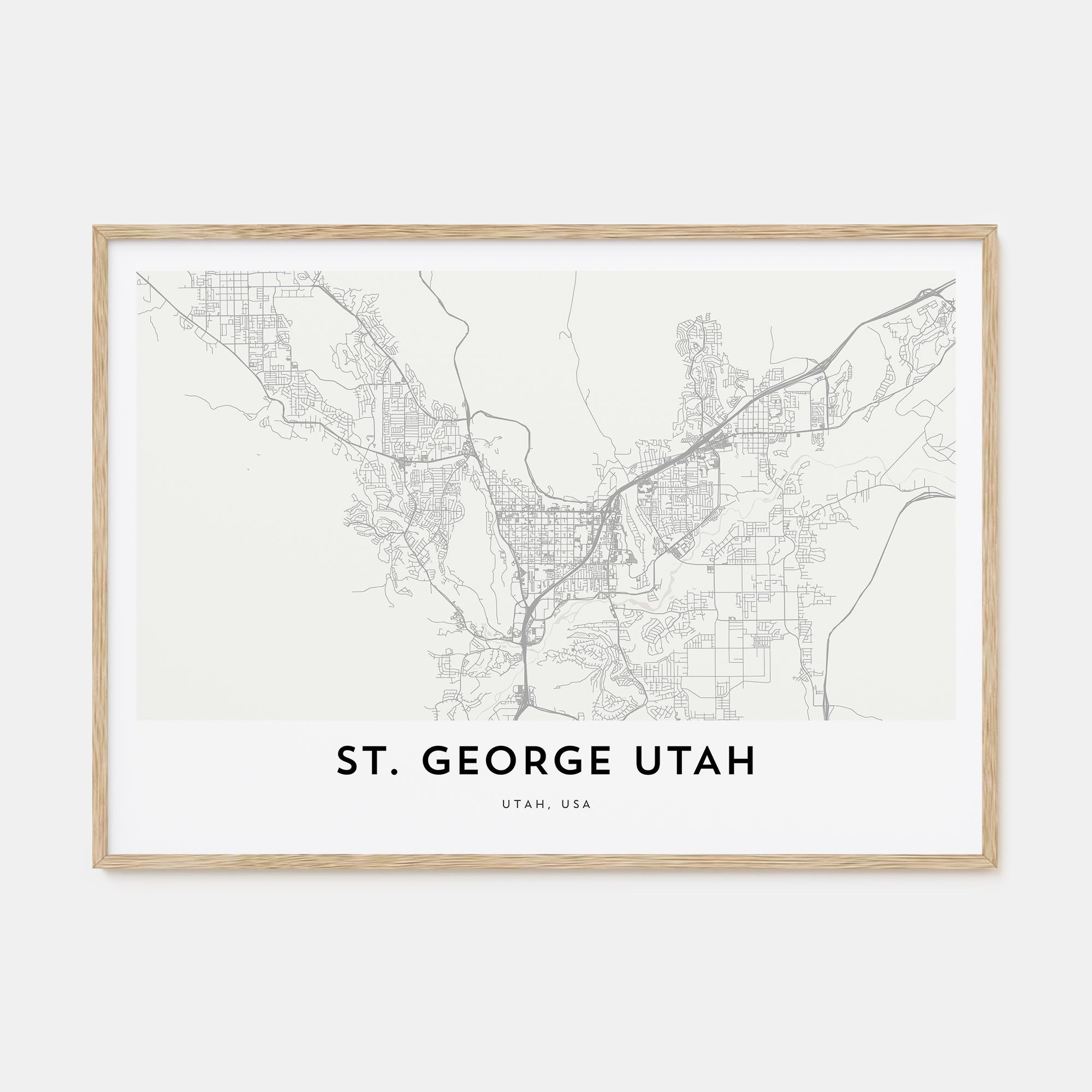 St. George Map Landscape Poster