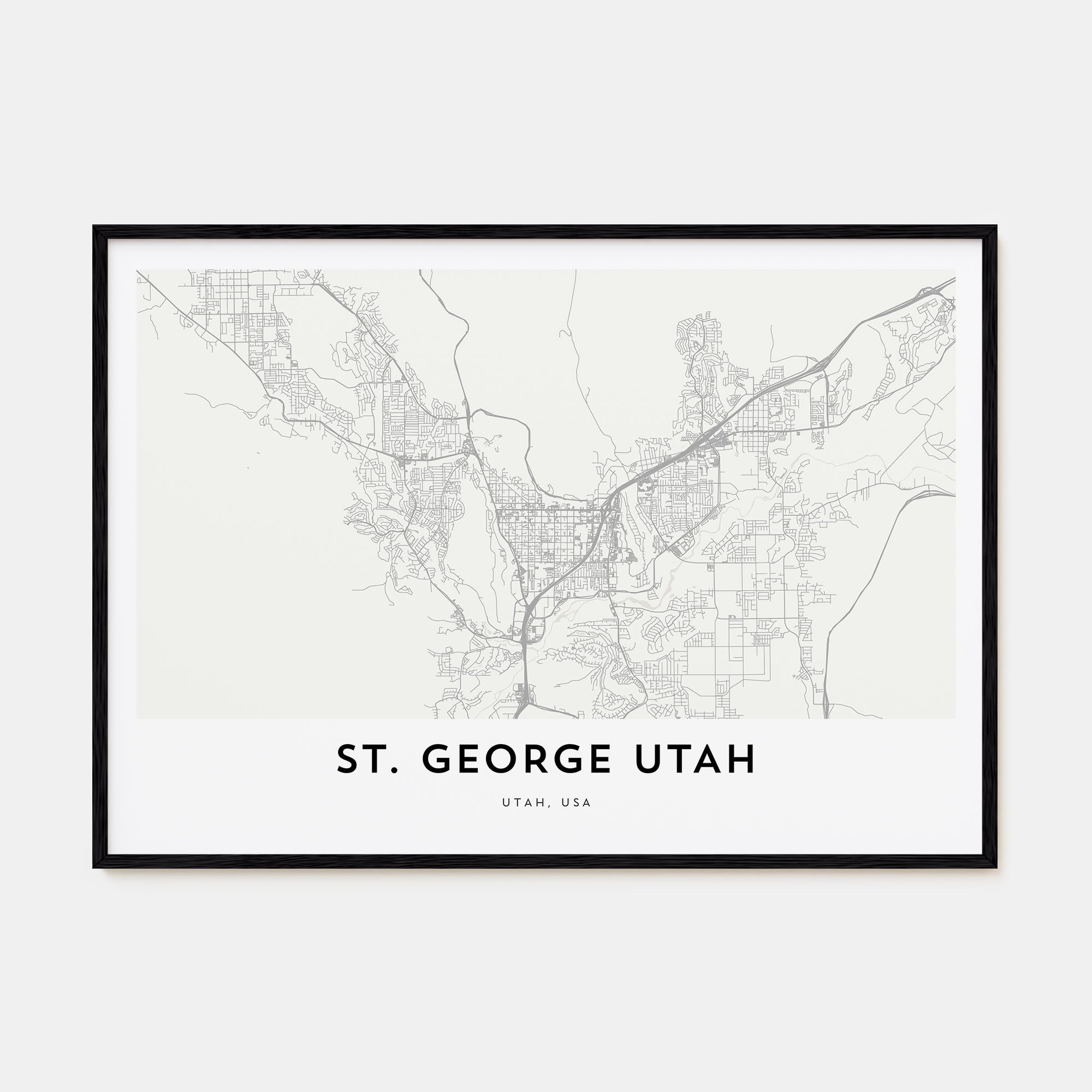 St. George Map Landscape Poster