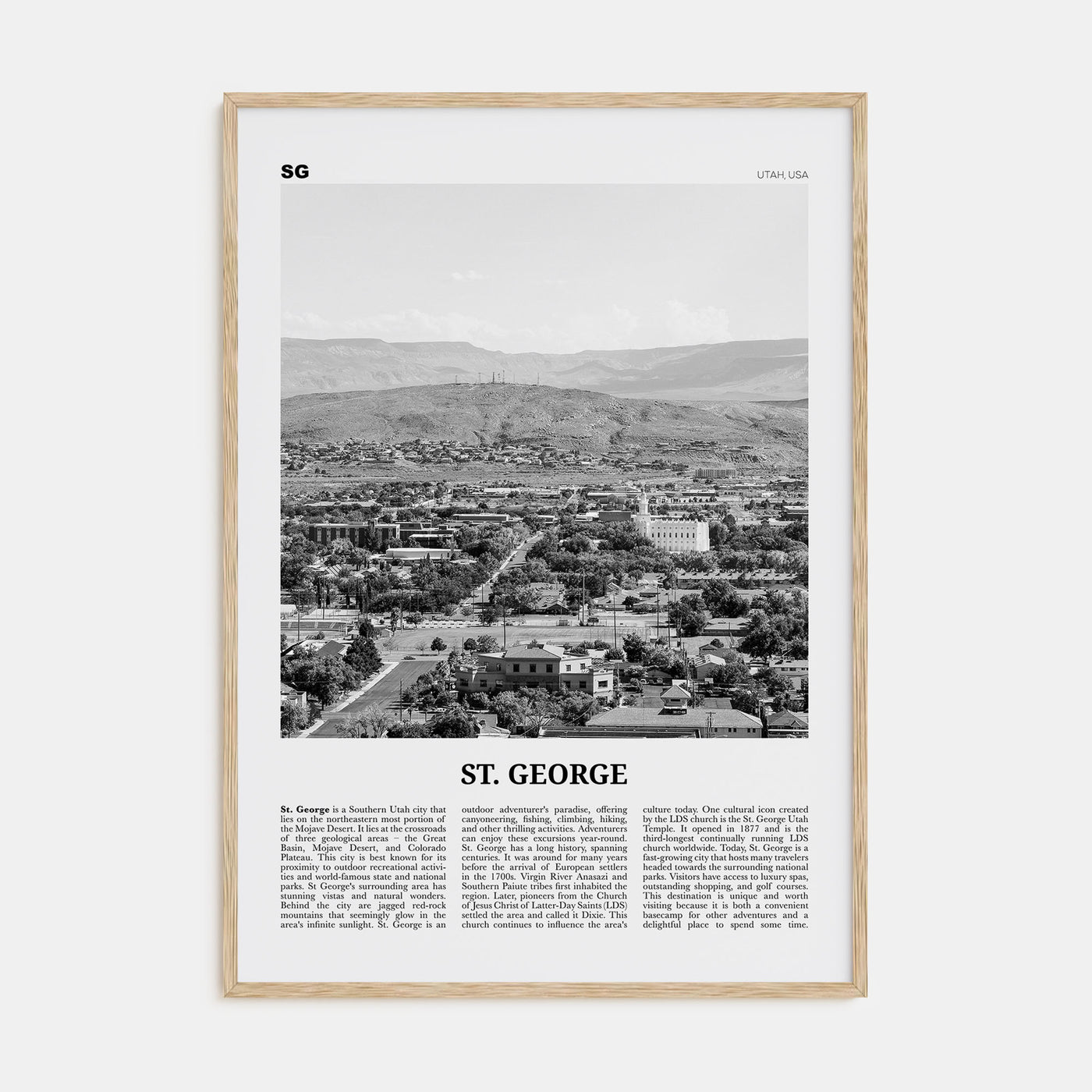St. George Travel B&W Poster