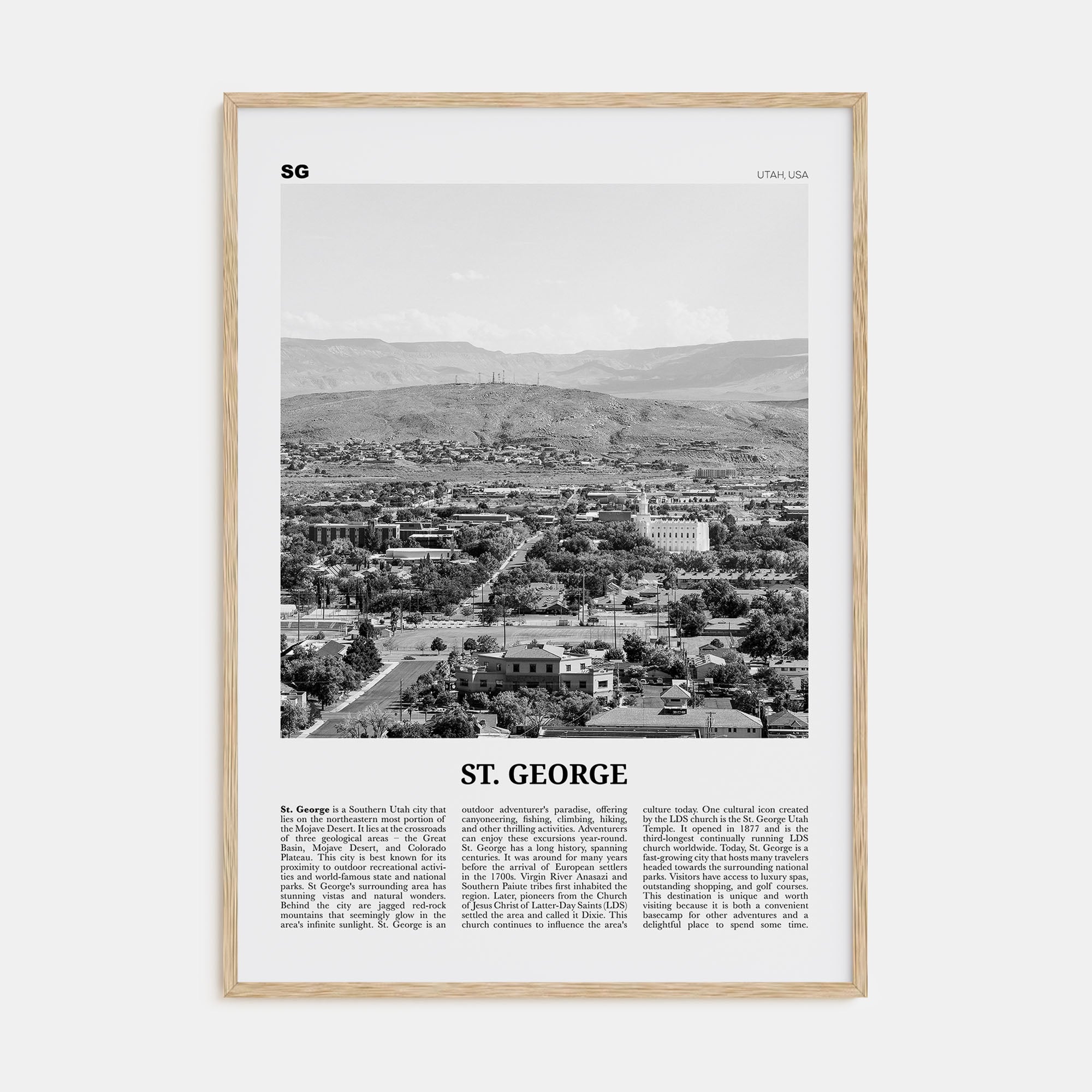 St. George Travel B&W Poster