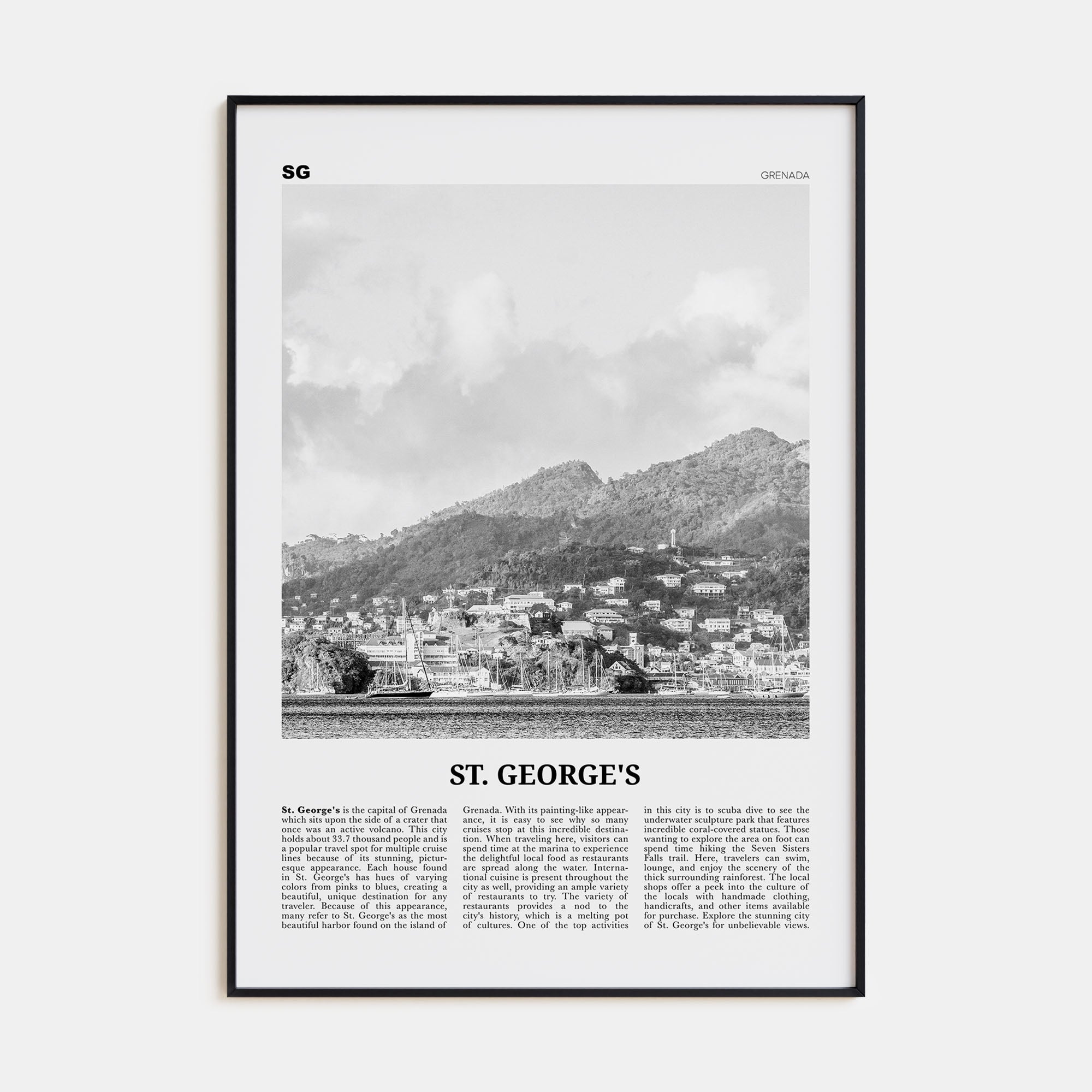 St. George's Travel B&W Poster