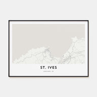 St. Ives Map Landscape Poster