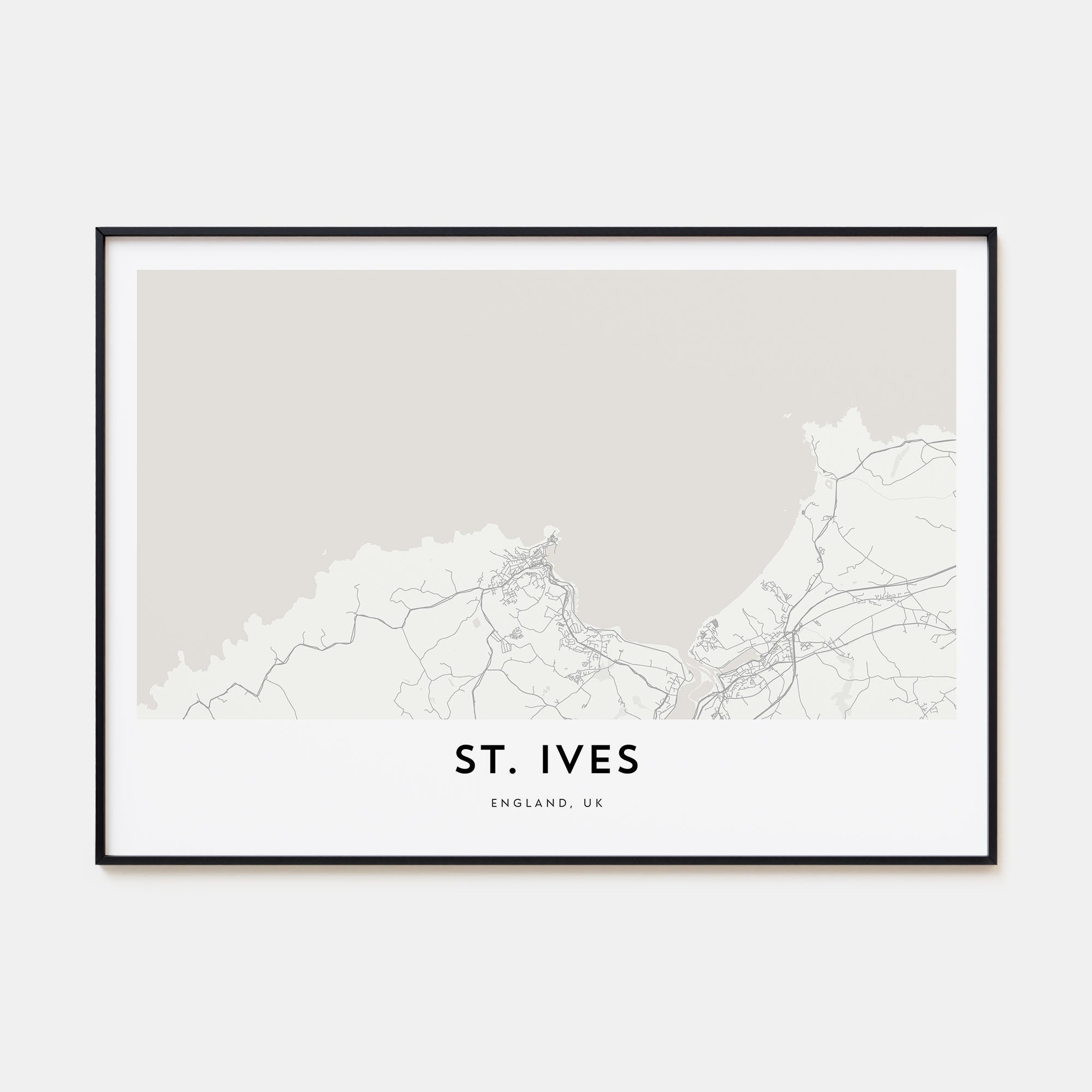 St. Ives Map Landscape Poster