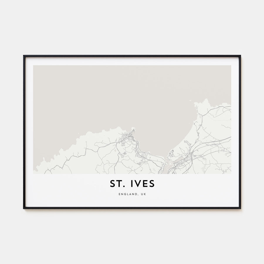 St. Ives Map Landscape Poster