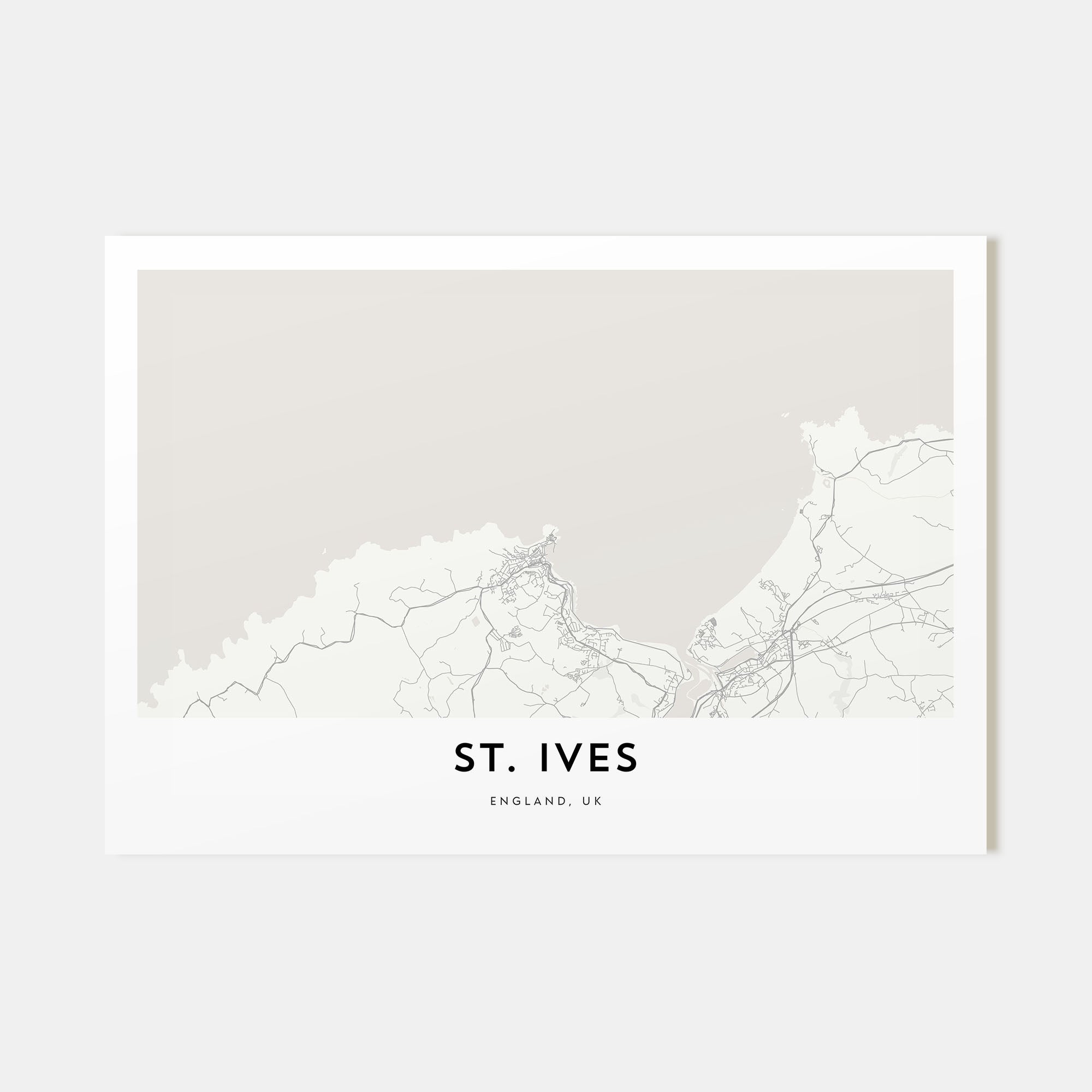 St. Ives Map Landscape Poster