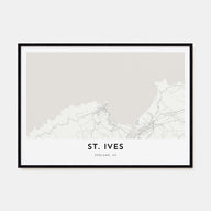St. Ives Map Landscape Poster