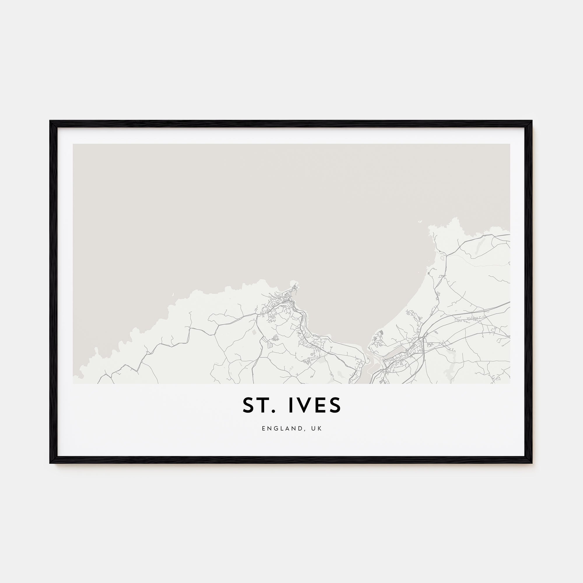 St. Ives Map Landscape Poster