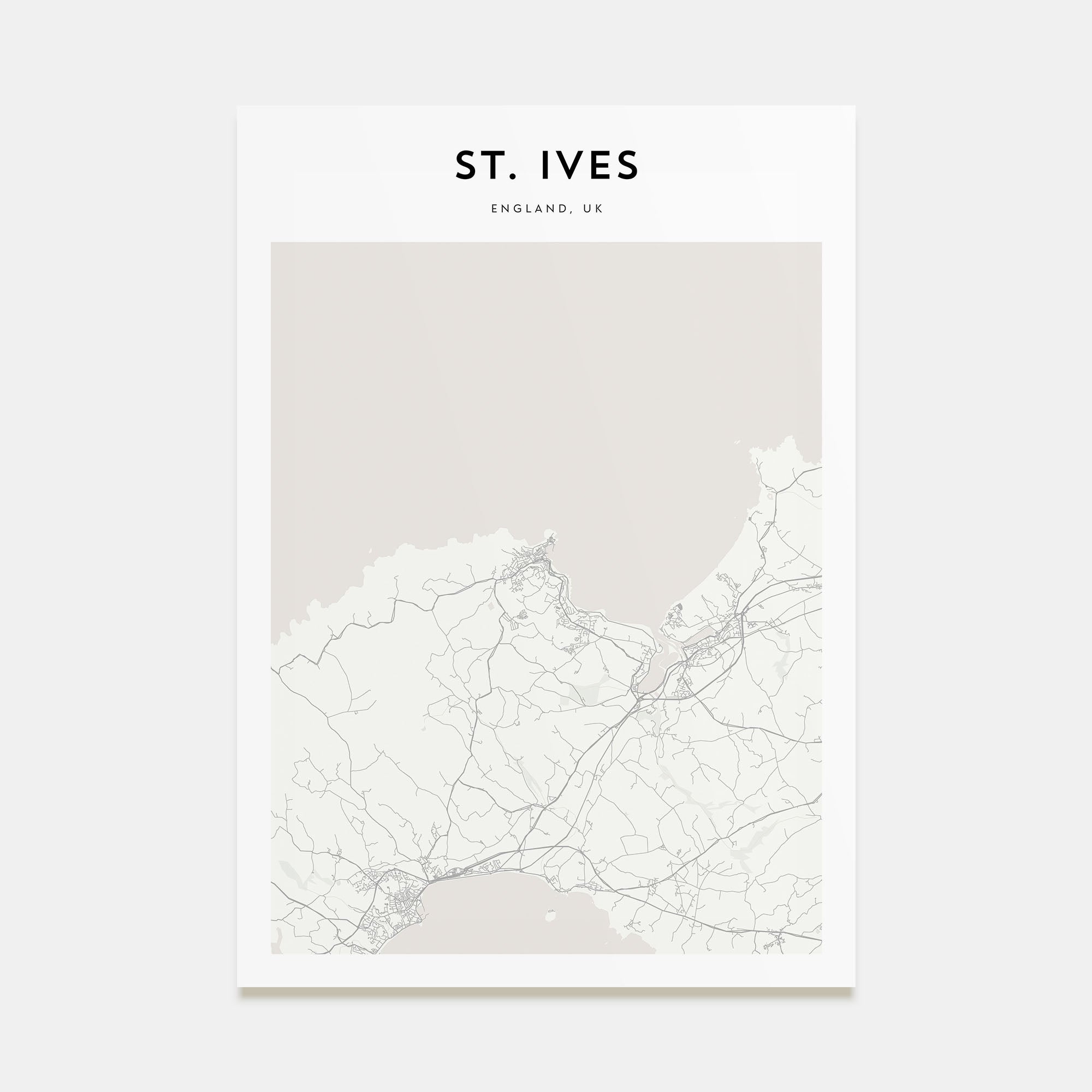 St. Ives Map Portrait Poster