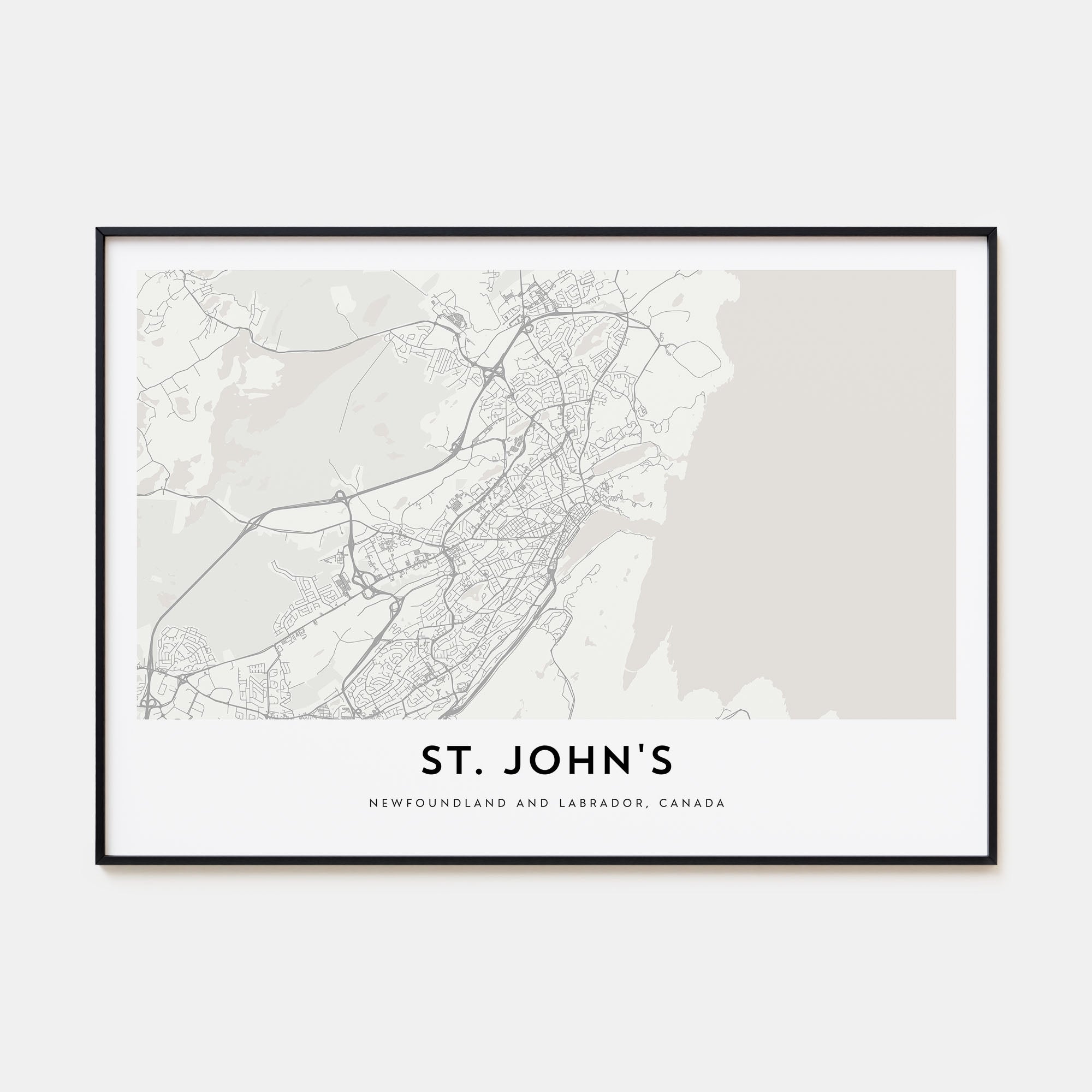 St. John's Map Landscape Poster