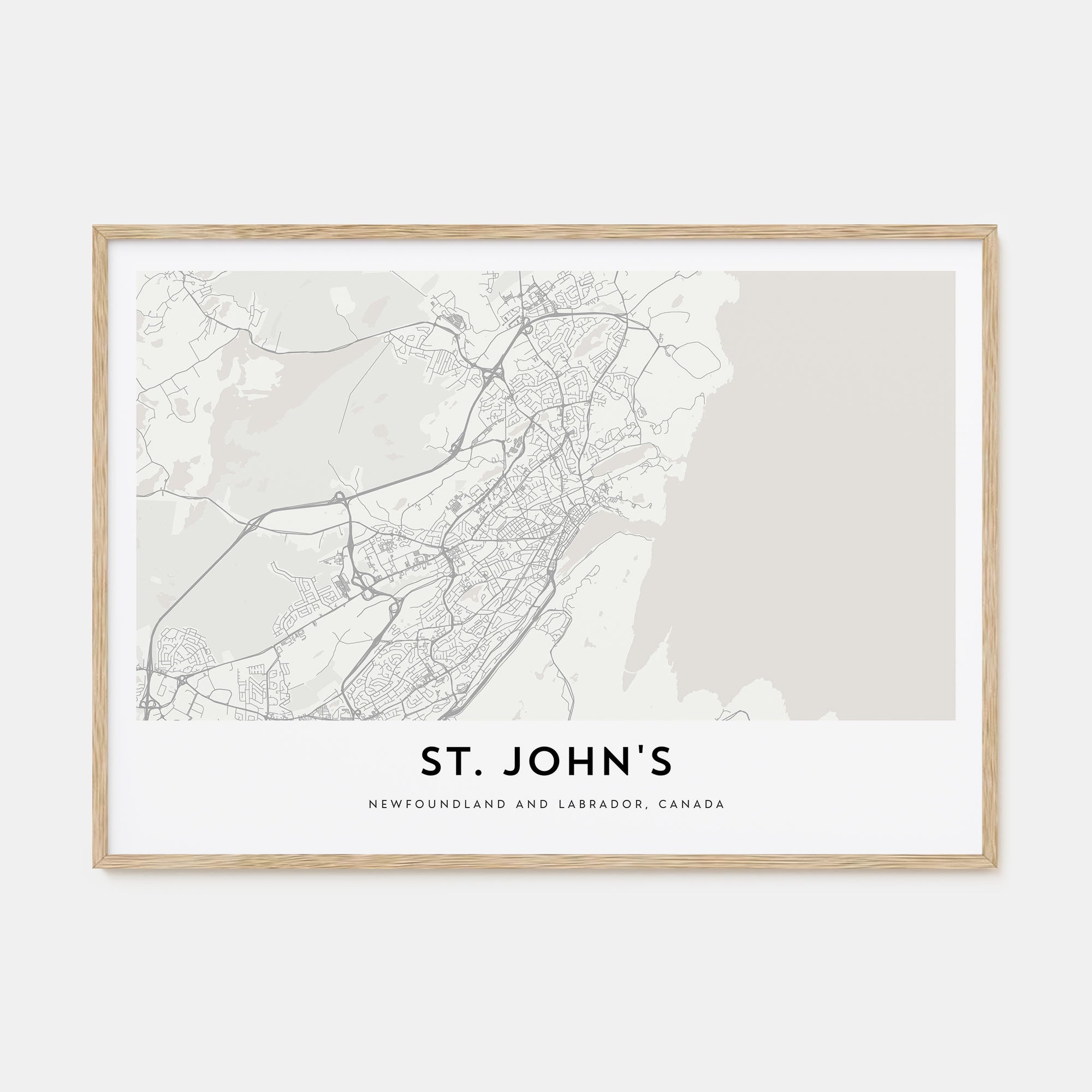 St. John's Map Landscape Poster