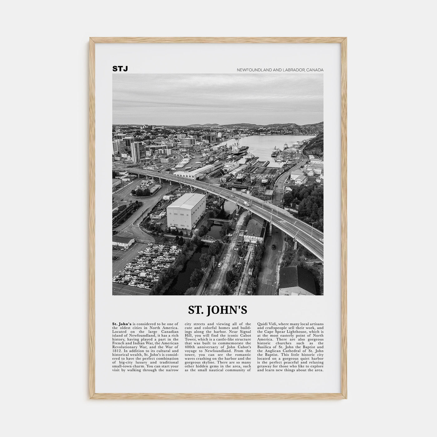 St. John's Travel B&W Poster