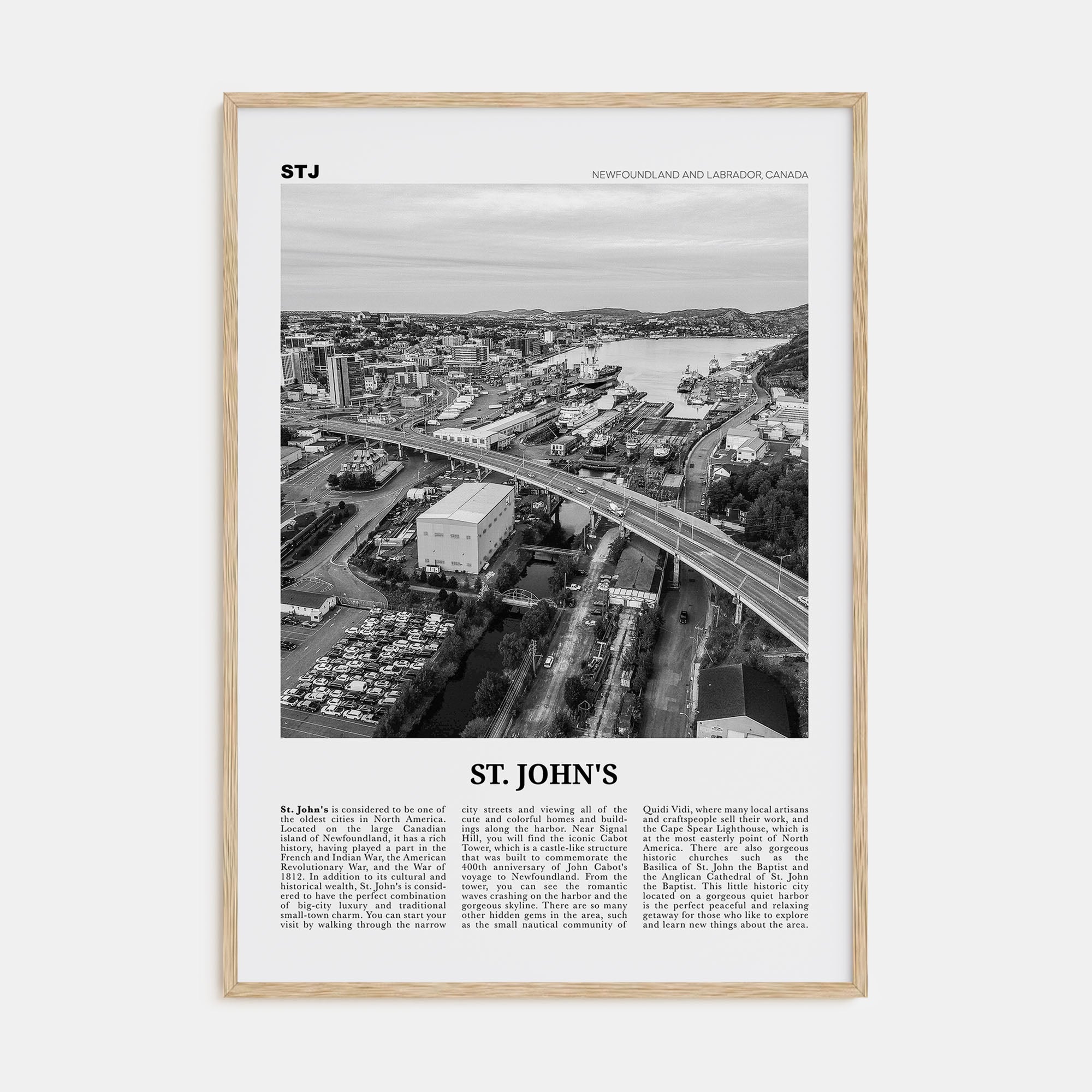 St. John's Travel B&W Poster