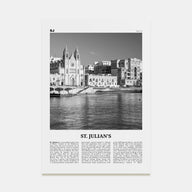 St. Julian's Travel B&W Poster