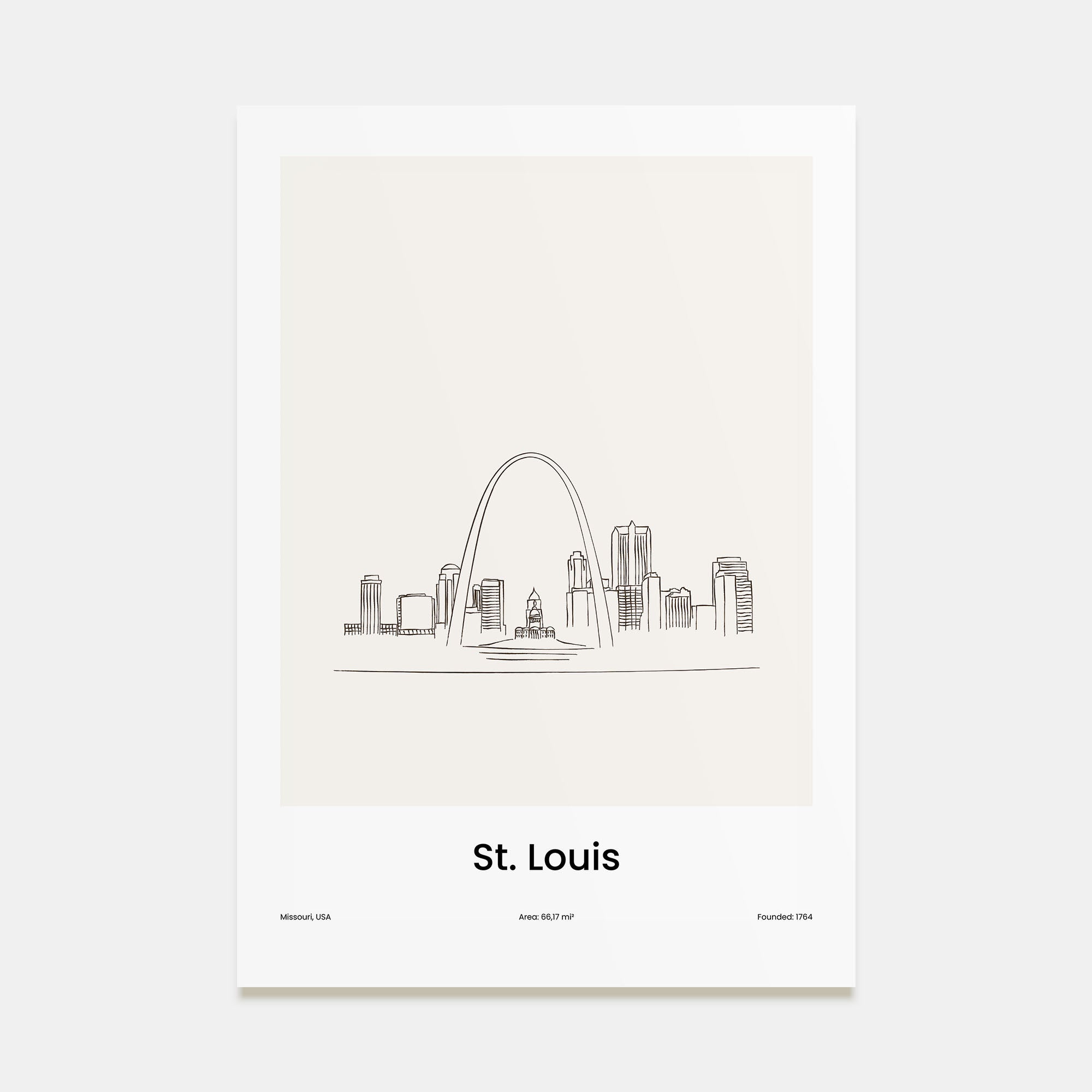 St. Louis Drawn Poster