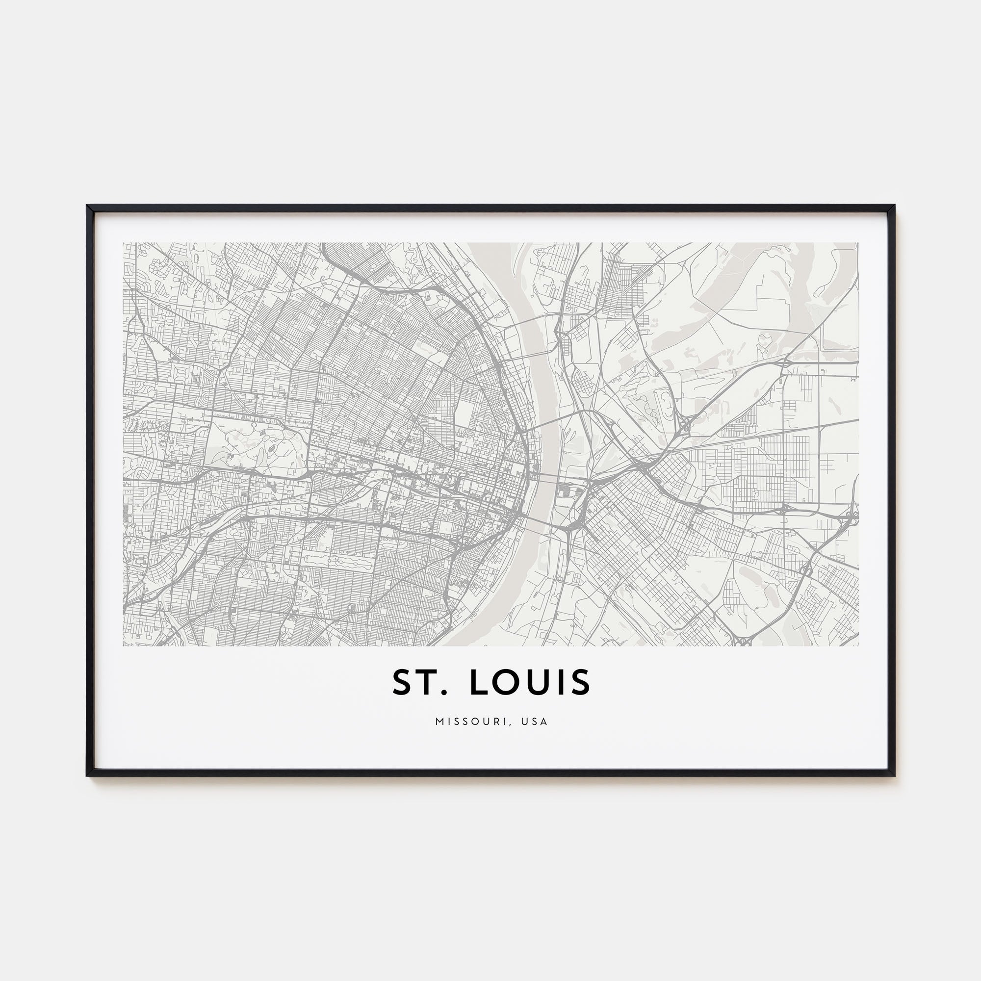 St. Louis Map Landscape Poster