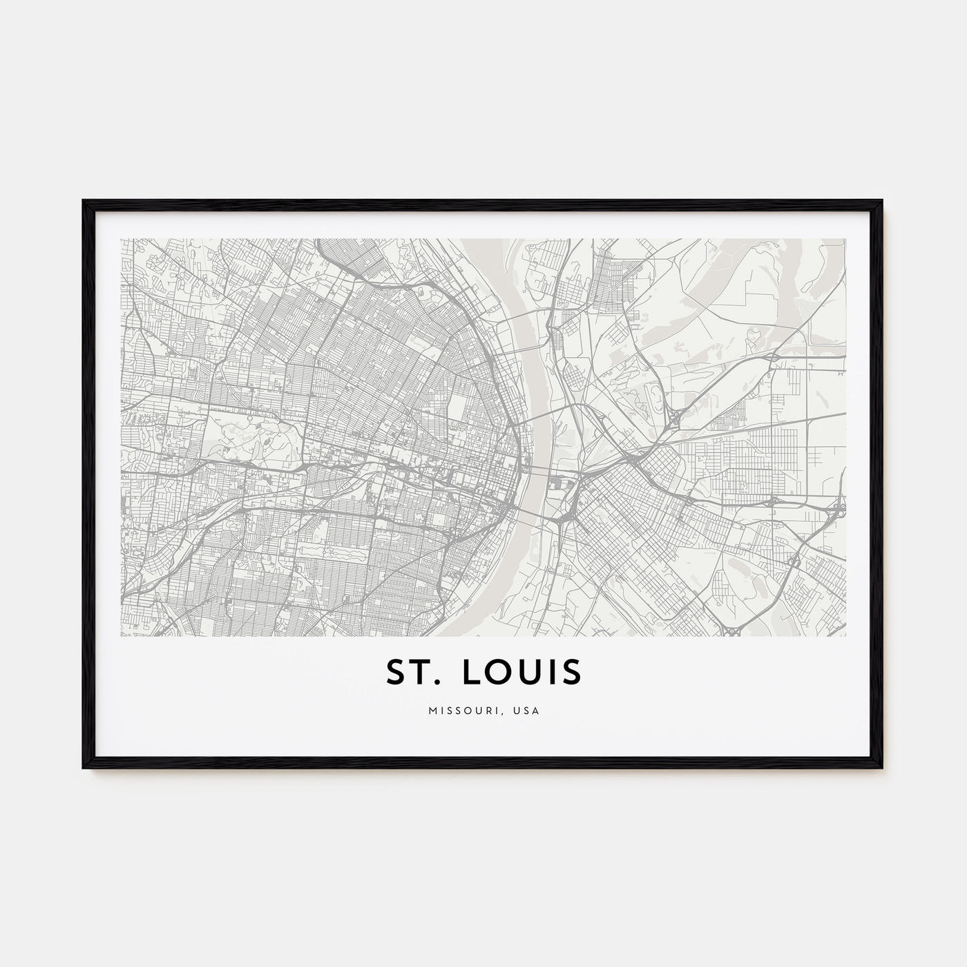 St. Louis Map Landscape Poster