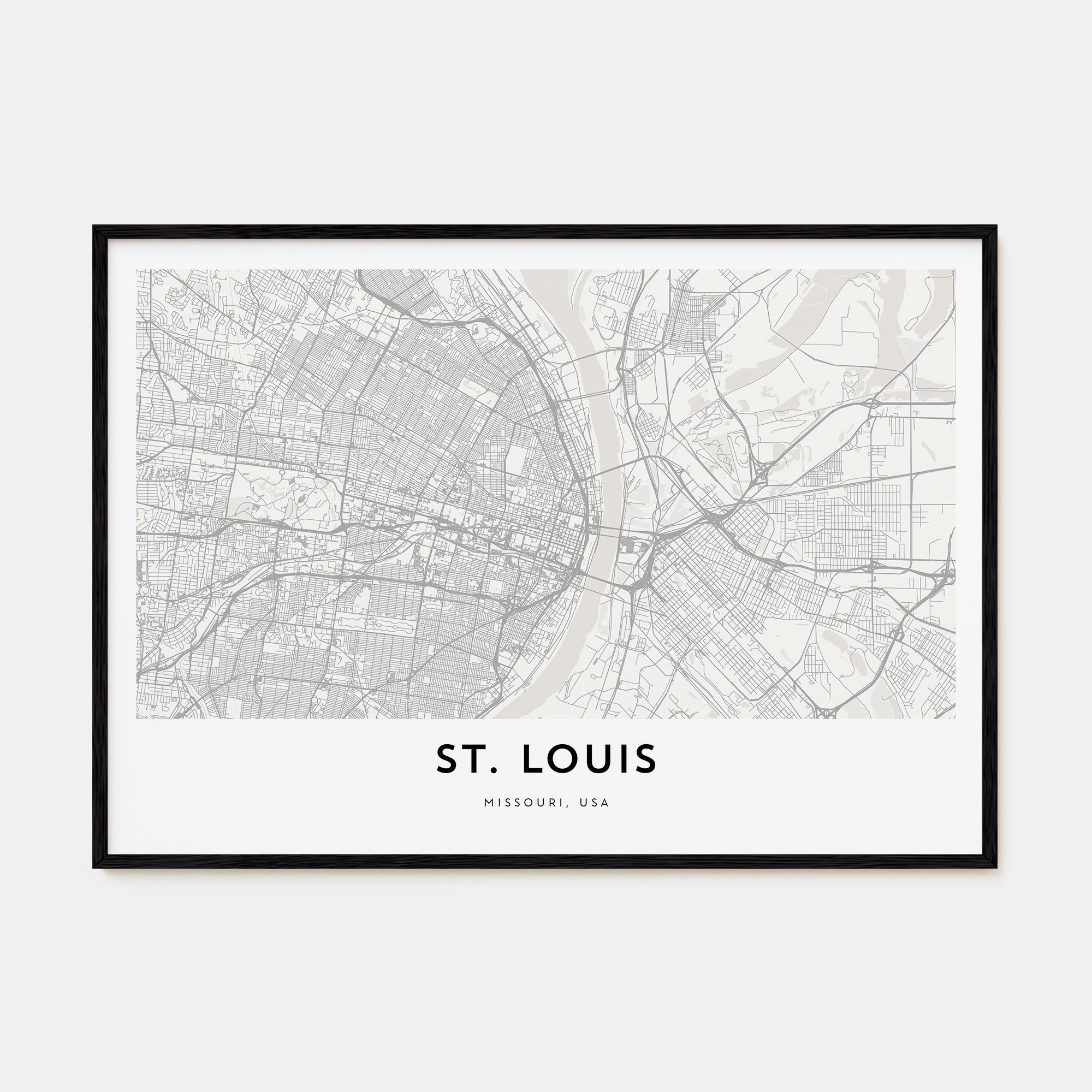 St. Louis Map Landscape Poster