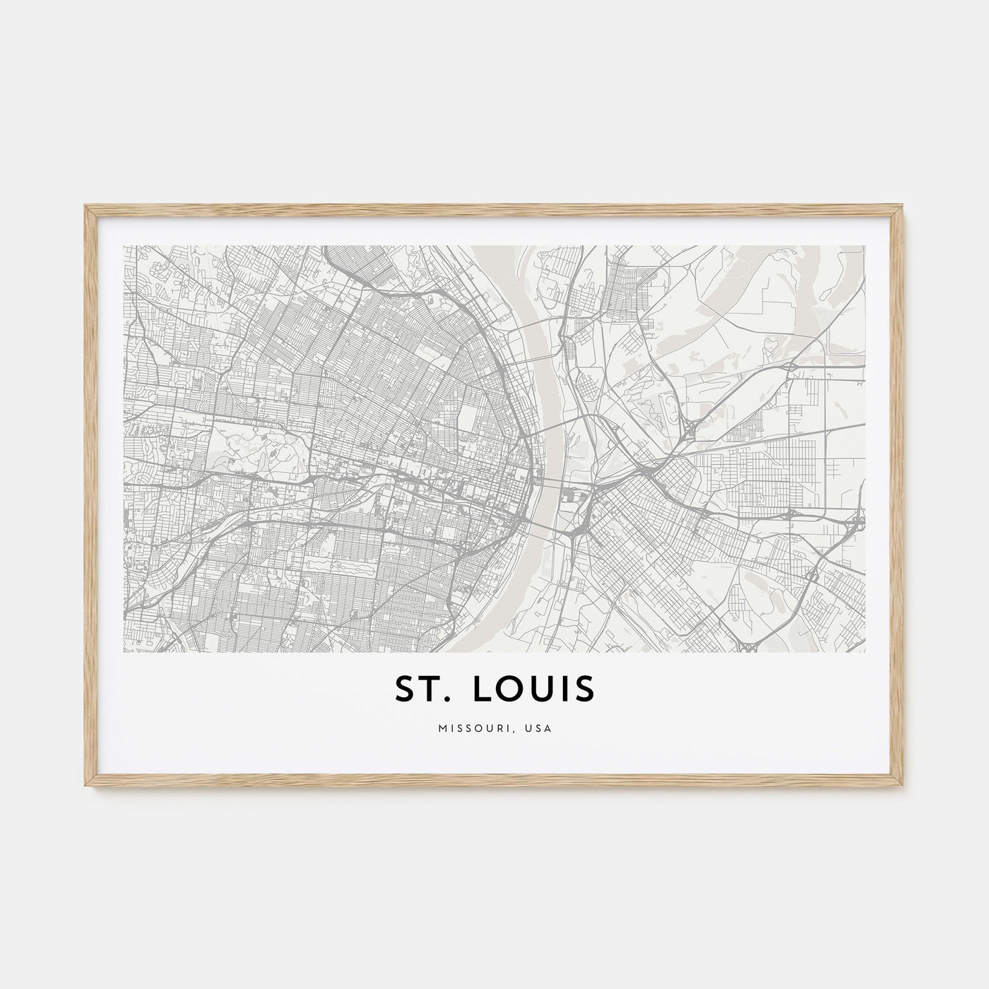 St. Louis Map Landscape Poster