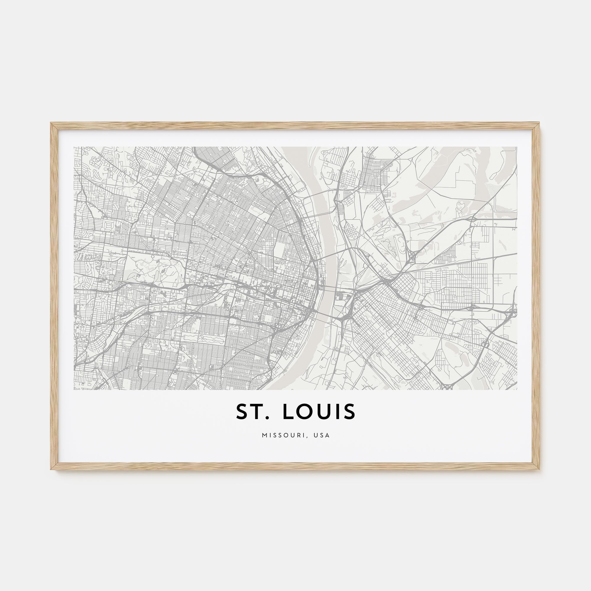 St. Louis Map Landscape Poster