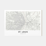 St. Louis Map Landscape Poster