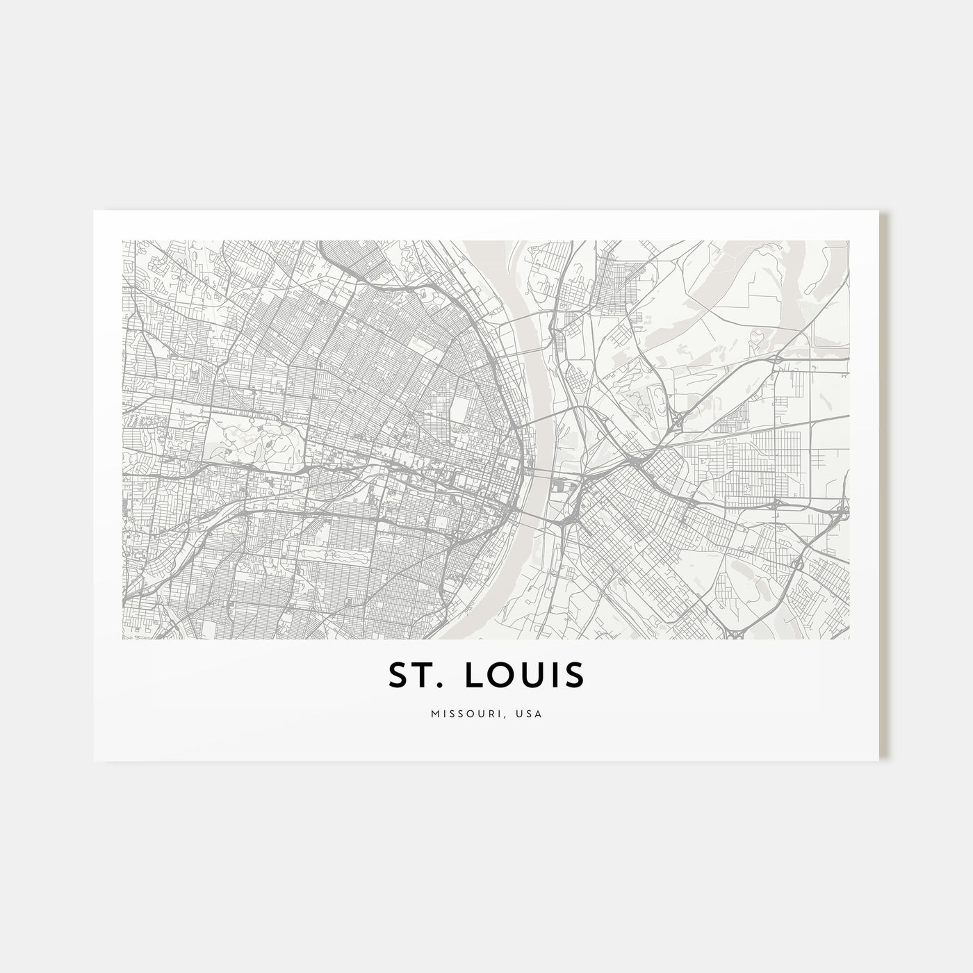 St. Louis Map Landscape Poster