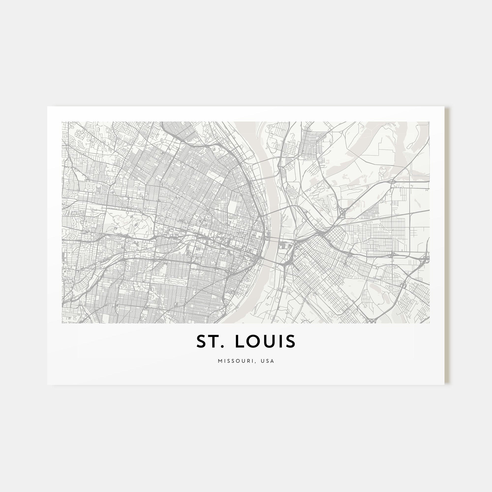 St. Louis Map Landscape Poster