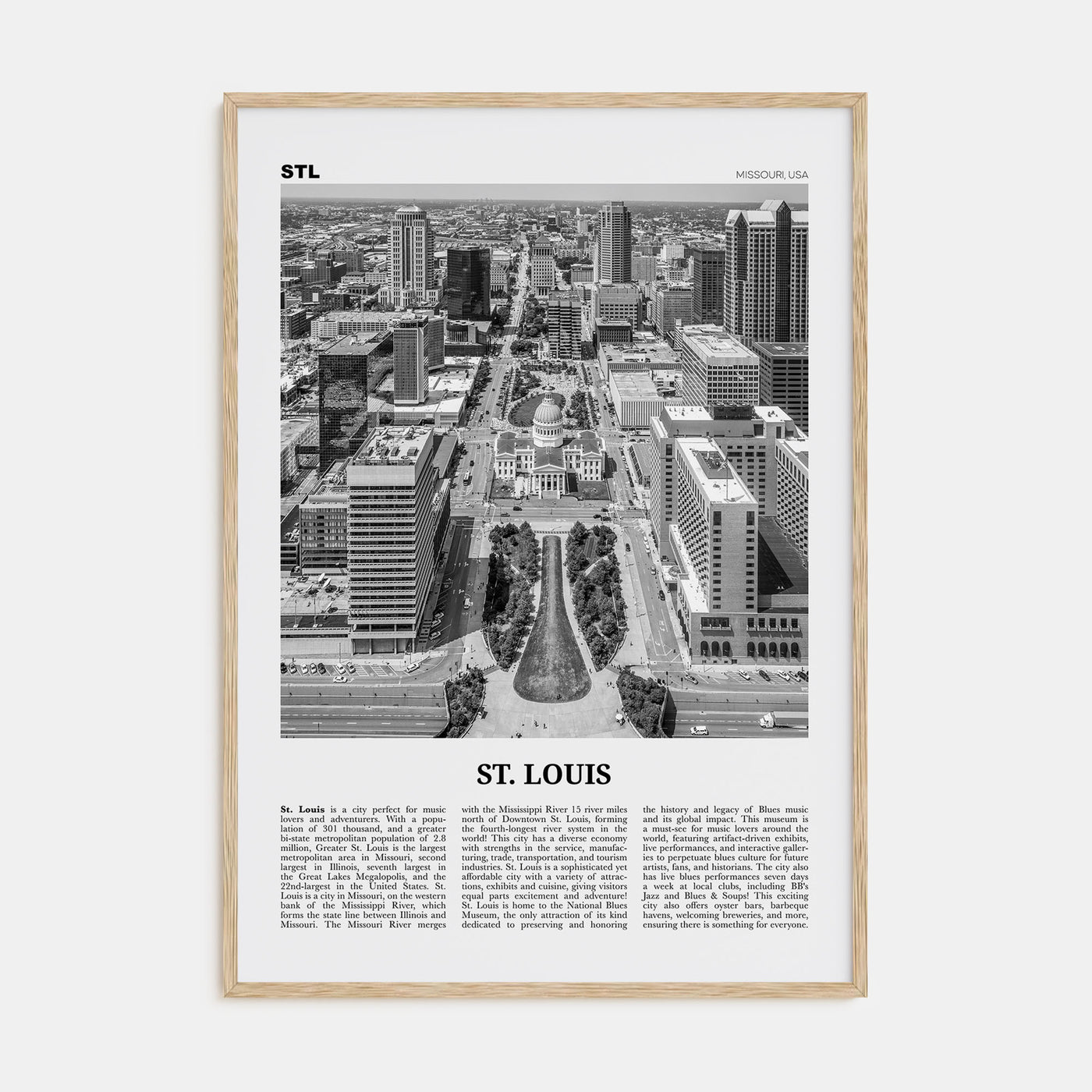St. Louis Travel B&W No 2 Poster