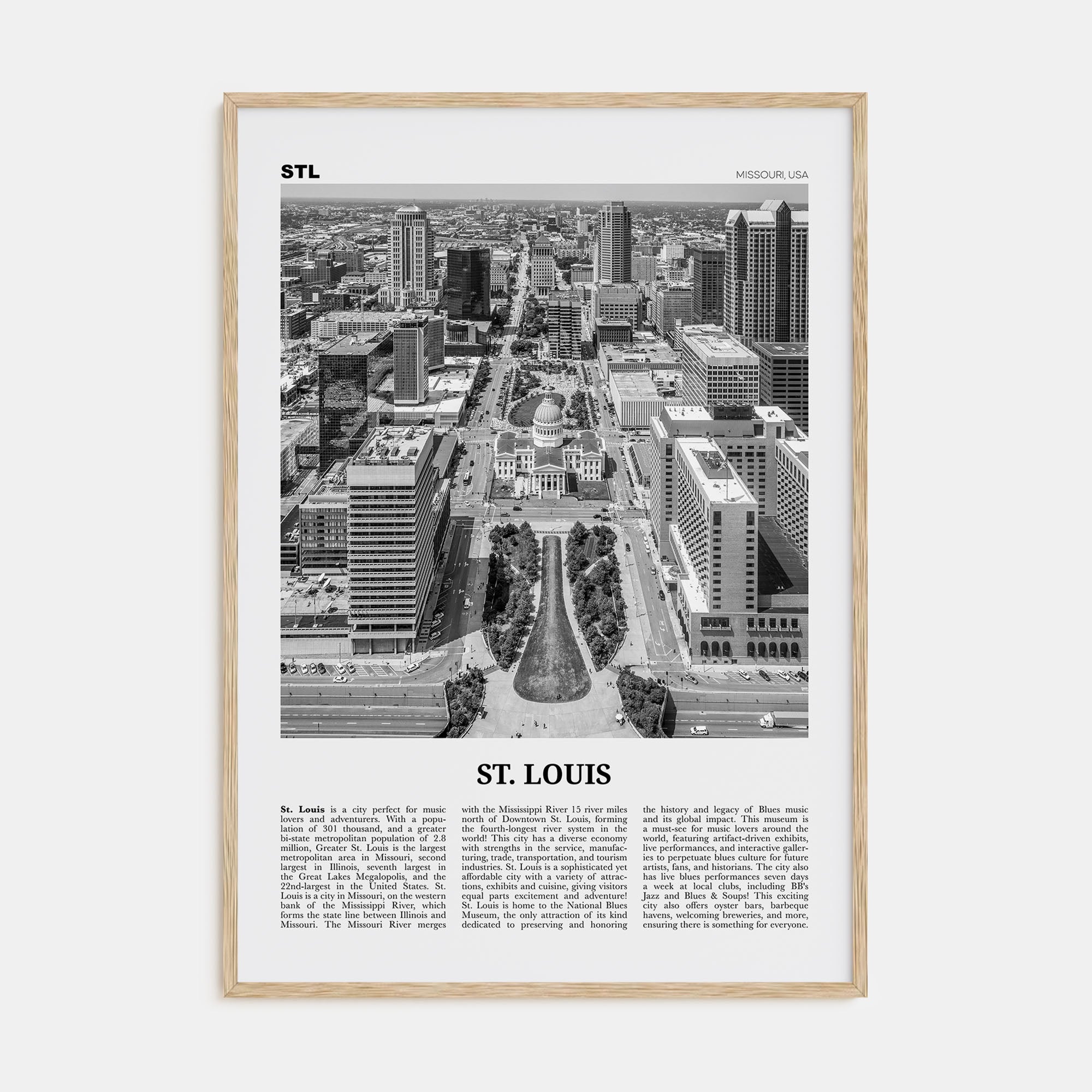 St. Louis Travel B&W No 2 Poster