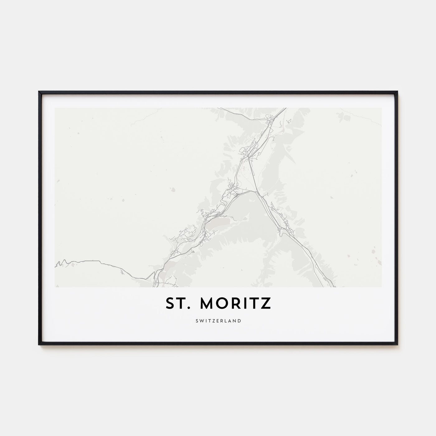 St. Moritz Map Landscape Poster