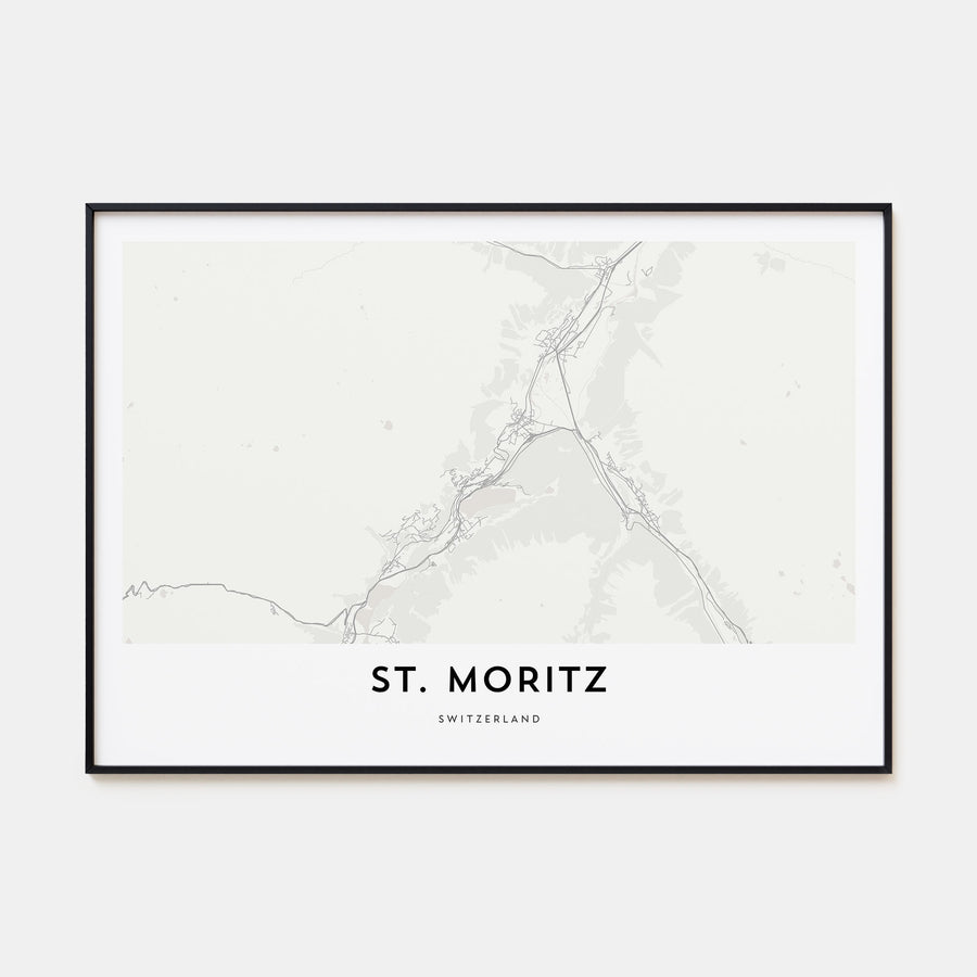St. Moritz Map Landscape Poster